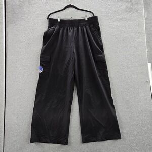Golden State Warriors Women Activewear Pants XL Black Cargo Ultra Wide Leg Baggy